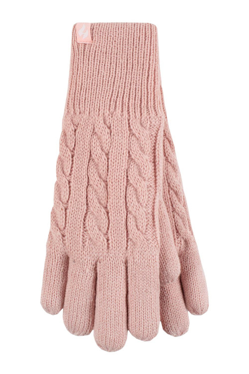 HH Ladies Cable Knit Gloves PNK 1000X1500