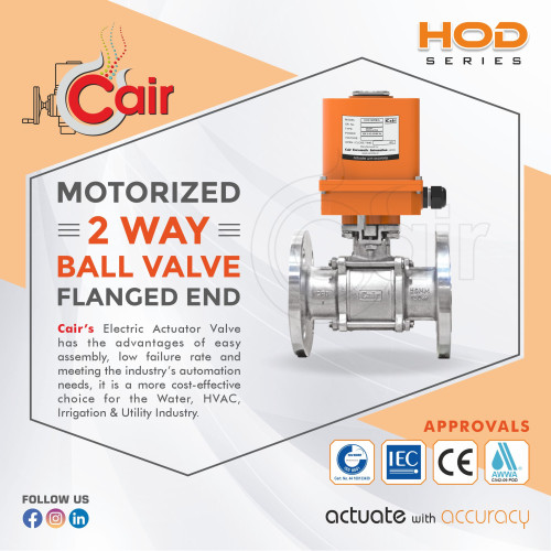 Cair is a well known electrical actuated Motorized ball valve manufacturer, supplier, and exporter in India. We have a wide range of Electric Ball Valves.