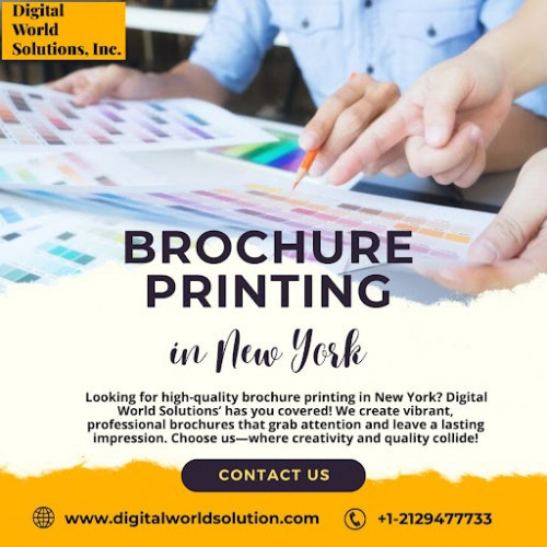 Looking for high-quality brochure printing in New York? Digital World Solutions’ has you covered! We create vibrant, professional brochures that grab attention and leave a lasting impression. Choose us—where creativity and quality collide!