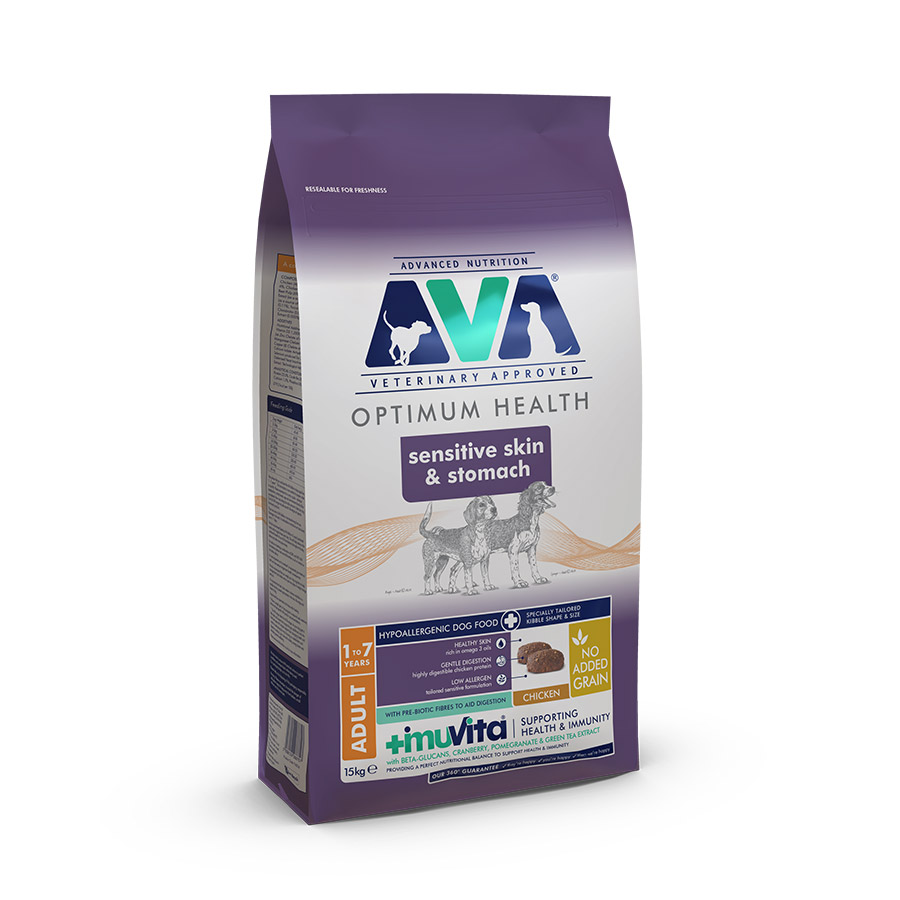 ava sensitive skin and stomach dry adult dog food chicken 15kg