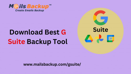 Download Best Mailsbackup G Suite Backup Tool to download Google Apps / G Suite cloud #backup to 30+ saving options.

Check for more details at: https://www.mailsbackup.com/gsuite/