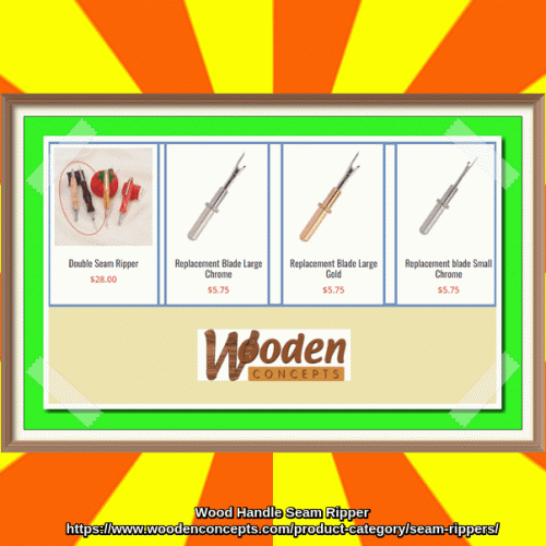 Work on loose threads anywhere on the go with personalized wood handles seam ripper kit, single and double seam ripper; small enough to fit in your pocket at the best price.
https://www.woodenconcepts.com/product-category/seam-rippers/