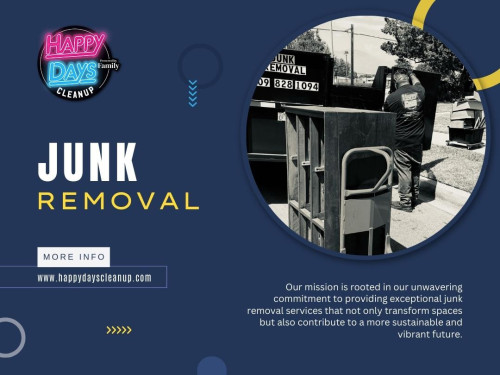 Junk removal services are a fantastic way to eliminate unwanted items in and around your home. Whether you have old furniture, appliances, or just a lot of clutter, a junk removal service can help you clear your space and make it look great. 

Visit Our Website: https://happydayscleanup.com/

Happy Days Cleanup

Address: 241 W. Rialto Avenue, P.O Box 1437, Rialto, California 92376
Phone Number: +1 (909) 828 - 1094
Email Address: Happydayscleanup@gmail.com
Monday: Open 24 hours, Tuesday - Friday: Closed, Saturday - Sunday: Open 24 hours
Service Area: Inland Empire We also proudly serve LA county areas, please inquire.

Our Profile: https://gifyu.com/happydayscleanup

See More:

https://v.gd/4hAtdC
https://v.gd/0CCT3T
https://v.gd/DBKWIQ
https://v.gd/0QxpM3