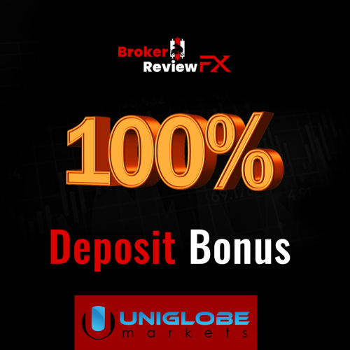 Uniglobe Markets 100% Deposit Bonus on deposits, up to 5,000 USD. Fund your trading account during the promotional period to get your 100% bonus credited to your trading account.