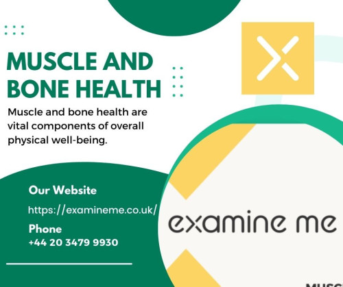 Muscle and bone health are vital components of overall physical well-being. Ensuring the strength and resilience of your muscles and bones is essential for mobility, independence, and an active lifestyle. Proper nutrition, exercise, and lifestyle choices play a crucial role in maintaining muscle and bone health throughout life. Read More: https://examineme.co.uk/product/muscle-and-bone-health/