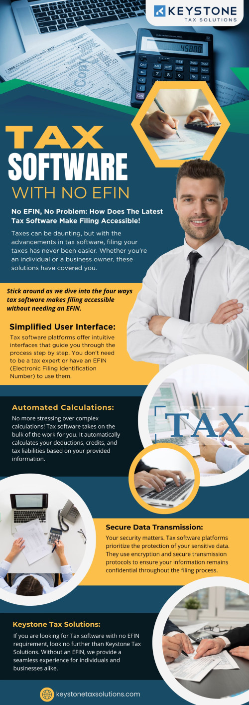 If you're interested to start a tax business with no EFIN, Keystone Tax Solutions stands ready with a diverse selection of partnership packages. These packages are expertly crafted to provide the necessary resources and support for initiating your enterprise seamlessly. 
Take advantage of this opportunity to kick-start your tax business journey with confidence!

Our Official Website: https://keystonetaxsolutions.com/

Click Here For More Information: https://keystonetaxsolutions.com/partnership-packages/

Our Business Site: https://keystone-tax-solutions.business.site

Keystone Tax Solutions
Address: 8295 Tournament Dr ste 150, Memphis, TN 38125, United States
Telephone number: +18005045170
Email address: support@keystonesolutions.com

Find Us On Google Map: https://goo.gl/maps/K3V6CmYRAf4SFjAb6

Our Profile: https://gifyu.com/keystonetaxsolu

More Images:
https://tinyurl.com/ypj64gky
https://tinyurl.com/ypcaptd9
https://tinyurl.com/yo45m75o