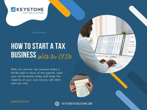 Manual calculations are prone to errors, which can lead to costly consequences. Tax software eliminates this risk by performing automatic calculations, reducing the likelihood of mistakes, and minimizing the need for extensive revisions.
No more worrying about How to start a tax business with no EFIN; embrace the streamlined precision offered by tax software solutions.

Our Official Website: https://keystonetaxsolutions.com/

Click Here For More Information: https://keystonetaxsolutions.com/partnership-packages/

Our Business Site: https://keystone-tax-solutions.business.site

Keystone Tax Solutions
Address: 8295 Tournament Dr ste 150, Memphis, TN 38125, United States
Telephone number: +18005045170
Email address: support@keystonesolutions.com

Find Us On Google Map: https://goo.gl/maps/K3V6CmYRAf4SFjAb6

Our Profile: https://gifyu.com/keystonetaxsolu

More Images:
https://tinyurl.com/jwhryzcx
https://tinyurl.com/yv7zq2lz
https://tinyurl.com/yowq7ngr
https://tinyurl.com/ytlvrub6