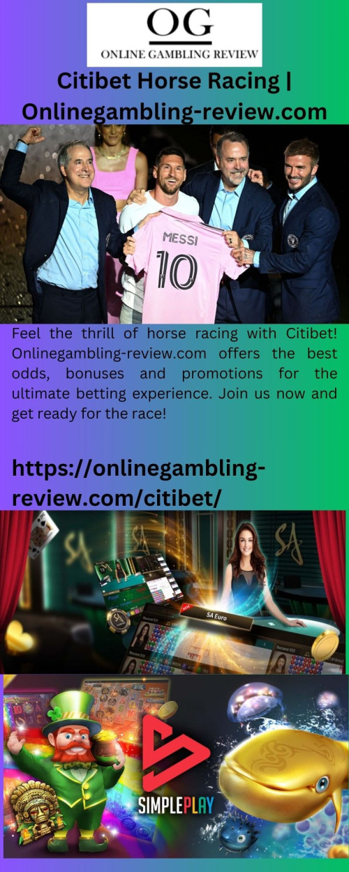 Feel the thrill of horse racing with Citibet! Onlinegambling-review.com offers the best odds, bonuses and promotions for the ultimate betting experience. Join us now and get ready for the race!


https://onlinegambling-review.com/citibet/