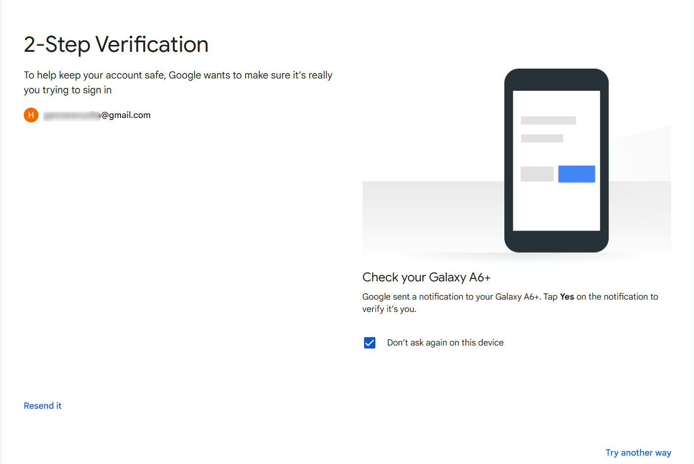 An image showing the Google authorization verification screen