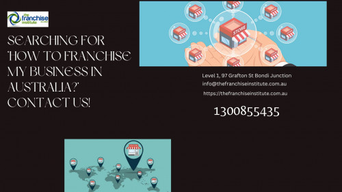 Tired of looking on the internet about ‘how to franchise my business?’ Avail expert assistance from The Franchise Institute to make things work effectively for your business. Right from the planning stage, they have to assist you in whatever way and provide you with the tools that you need to proceed with the growth of your business. Please check out http://thefranchiseinstitute.com.au