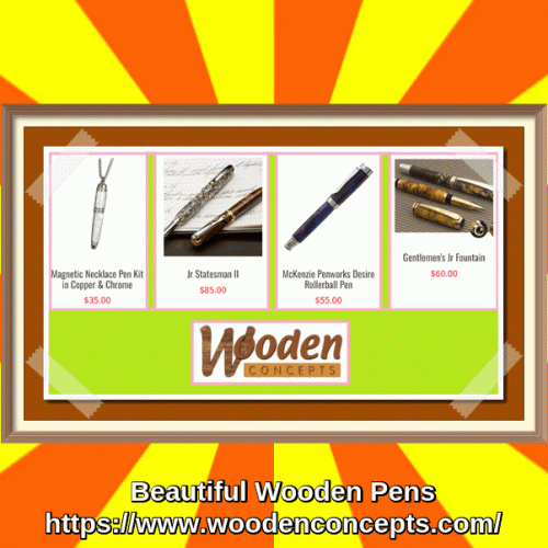 Handmade wood pens of Wooden Concepts make beautiful gifts and showcase the quality of wood material we use as well as the expertise and creativity of our woodwork.
https://www.woodenconcepts.com/