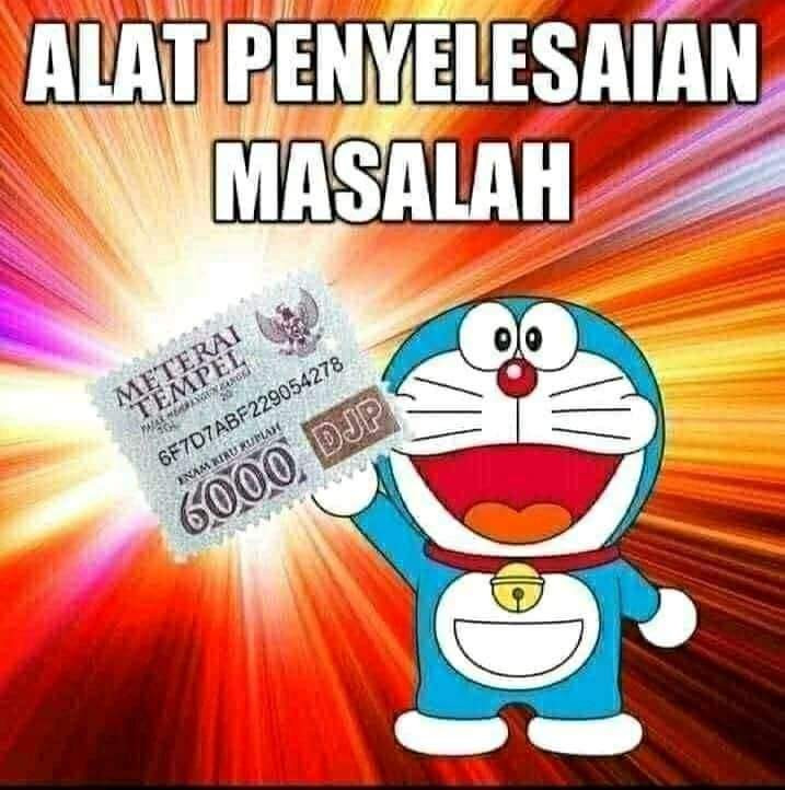 meme doraemon meterai penyelesai masalah