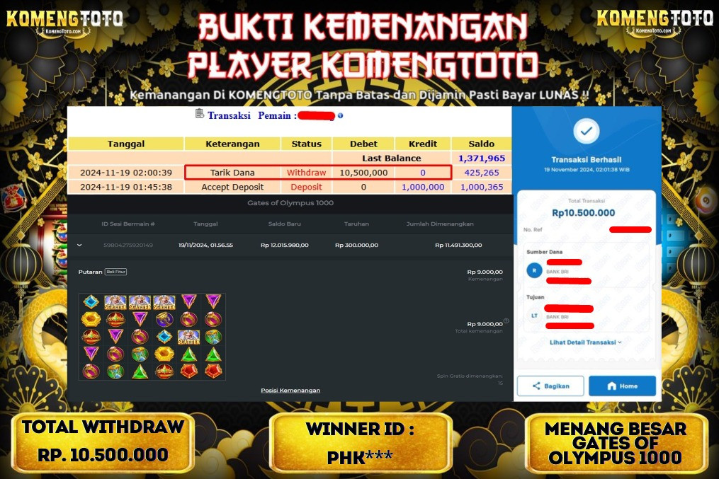LAGI & LAGI!! KEMENANGAN BESAR DI SLOT GATES OF OLYMPUS 1000 SEBESAR Rp.10.500.000 KOMENGTOTO BAYAR LUNAS SECEPAT KILAT !! KOMENGTOTO BAYAR SECEPAT KILAT !!