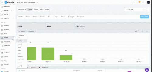 weekly and detailed shared report