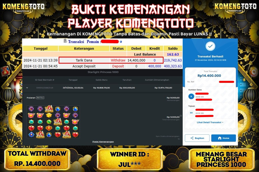 LAGI & LAGI!! KEMENANGAN BESAR DI SLOT DI SLOT GATES OF OLYMPUS 1000 SEBESAR Rp.14.400.000 KOMENGTOTO BAYAR LUNAS SECEPAT KILAT !! KOMENGTOTO BAYAR SECEPAT KILAT !!