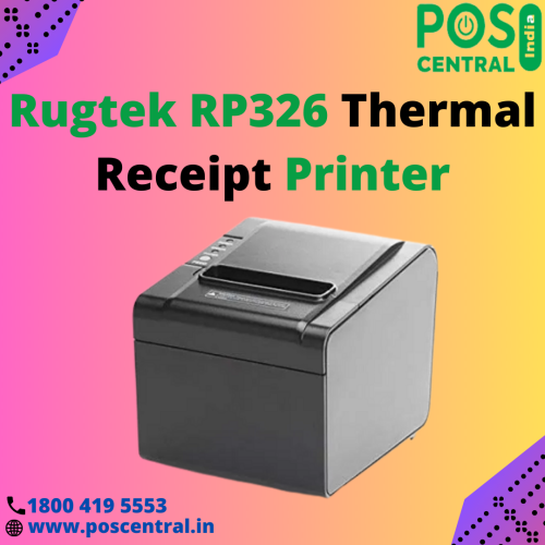 The Rugtek RP326 Thermal Receipt Printer is a high-quality printing device specifically designed for point-of-sale (POS) applications. It utilizes thermal printing technology, which does not require ink or ribbons. With a maximum print speed of 250 mm/s (millimeters per second), this printer can quickly produce receipts and other documents. It has a resolution of 203 dots per inch (DPI), ensuring high-quality prints with detailed text and graphics. Buy Rugtek RP326 Thermal Receipt Printer at affordable prices from POS Central India with free shipping across India. For more information, go to https://www.poscentral.in/rugtek-rp-326use-203-dpi-pos-printer.html