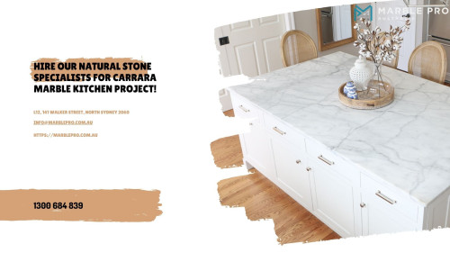 The installation of white Carrara marble in the kitchen is ideal for both residential and commercial use. So, let the specialist installers of Marble Pro work on your behalf. We are among the top-rated service providers of natural stone. Visit https://marblepro.com.au/ for details about us.