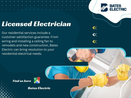 Licensed electrician St Louis services for all your electrical needs. They possess the necessary experience and expertise to handle all types of electrical systems and deliver workmanship that surpasses industry standards.

Official Website: https://bates-electric.com/
Google Business Site: https://bates-electric-stlouis.business.site/

Address: 2006 Sierra Pkwy, Arnold, MO 63010, United States
Tel: 636-242-6334

Find Us On Google Map: http://g.page/bates-electric-stlouis

Our Profile: https://gifyu.com/bateselectric
More Images: 
https://tinyurl.com/2yyhcvsg
https://tinyurl.com/2bxp9bms
https://tinyurl.com/2cml38au
https://tinyurl.com/26esht66