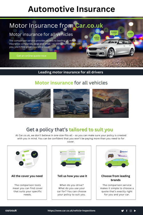 Compare motor insurance quotes from top providers and get the best coverage for your vehicle. Find competitive rates and save at Car.co.uk. Visit to know more: https://www.car.co.uk/motor-insurance
