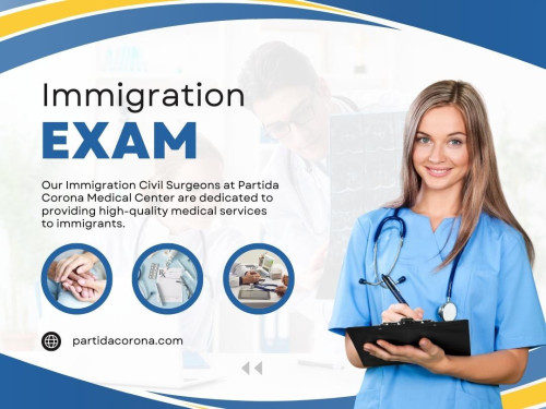 Immigration Exam Las Vegas typically includes a review of medical history, physical analysis, and testing for infectious diseases such as tuberculosis and syphilis. The Immigration doctor evaluates the results and provides a medical certificate essential for immigration-related applications.

Official Website : https://partidacorona.com/

Partida Corona Medical Center
Address : 2950 E Flamingo Rd Suite E, Las Vegas, NV 89121, United States
Phone : 702–565–6004

Find Us On Google Map : http://g.page/Opiate-Addiction-Recovery-Las-Ve

Google Business Site: https://partida-corona-medical-center.business.site/

Our Profile: https://gifyu.com/partidacoronanv

More Images :
https://rcut.in/zLaVGmnp
https://rcut.in/RNZpjFjt
https://rcut.in/exUbSrCh
https://rcut.in/DbcffQms