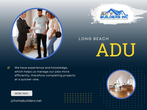 Unlock extra space with Long Beach ADU - Create additional living space easily!

Do you ever stress out about minor details in your home renovation project? You may be worried about something keeping you from finishing on schedule or overwhelmed by the project's scope. If so, professional homebuilders can help.

Visit Our Website : https://jchomebuilders.net/adu

J&C Builders Inc

Address : 1700 Santa Fe Ave Suite 100, Long Beach, CA 90813, United States
Call Us +15625223549
Write Us : Info@jchomebuilders.net
Visit Our Website : https://jchomebuilders.net/
Find Us On Google Map: http://goo.gl/maps/3dsim5AsWQUHTN9Y9
Google Business Site: https://jc-builders-inc-adugarage-conversion.business.site

Our Profile: https://gifyu.com/jchomebuilders

See More: 

https://is.gd/zmAmfE
https://is.gd/LTZPCy
https://is.gd/N438rT
https://is.gd/grca5f