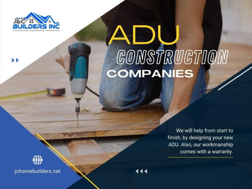 In today's society, everyone wants to live in an "active, sustainable, and urban" environment. It means that ADU construction companies are in high demand as more and more people are looking to decentralize their lives and reduce their reliance on cars.

Visit Our Website : https://jchomebuilders.net/

J&C Builders Inc

Address : 1700 Santa Fe Ave Suite 100, Long Beach, CA 90813, United States
Call Us +15625223549
Write Us : Info@jchomebuilders.net

Find Us On Google Map: http://goo.gl/maps/3dsim5AsWQUHTN9Y9

Google Business Site: https://jc-builders-inc-adugarage-conversion.business.site

Our Profile: https://gifyu.com/jchomebuilders

See More: 

https://v.gd/eFzVF3
https://v.gd/3VTYvp
https://v.gd/3e26Lv
https://v.gd/xs6j4C