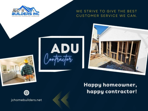 Expert ADU contractor Los Angeles- Discover the versatility of ADUs with our skilled team. From garage conversions to backyard units, we deliver top-notch construction and design.

Are you considering investing in an Accessory Dwelling Unit (ADU) but unsure where to start? Look no further; we are the leading experts in building ADUs that perfectly blend functionality, aesthetics, and innovation. 

Visit Our Website : https://jchomebuilders.net/

J&C Builders Inc

Address : 1700 Santa Fe Ave Suite 100, Long Beach, CA 90813, United States
Call Us +15625223549
Write Us : Info@jchomebuilders.net

Find Us On Google Map: http://goo.gl/maps/3dsim5AsWQUHTN9Y9

Google Business Site: https://jc-builders-inc-adugarage-conversion.business.site

Our Profile: https://gifyu.com/jchomebuilders

See More: 

https://v.gd/eFzVF3
https://v.gd/3VTYvp
https://v.gd/2i20H6
https://v.gd/xs6j4C