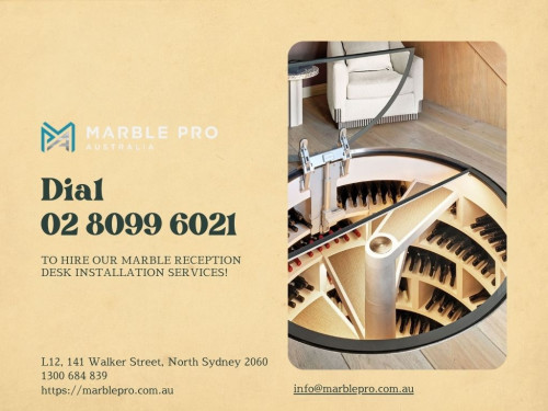 Ready to transform your office with marble reception desks? Leave your project with the Marble Pro team and relax. We’ll listen to your requirements and understand what you want before our team makes sure of installing slabs. Visit https://marblepro.com.au/ or call us at 02 8099 6021 for support!