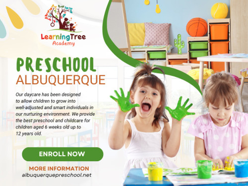 Pre-k Albuquerque provides children a nurturing environment to learn, grow, and explore their abilities. By planting the seeds of success in preschool, you are setting your child toward a bright and prosperous future. 

Official Website: https://albuquerquepreschool.net

Learning Tree Academy
Address : 3615 Candelaria Rd NE, Albuquerque, NM 87110, United States
Contact Us : 15058881668

Our Profile:  https://gifyu.com/albuquerquepre

More Images:
https://rcut.in/AxOFON1D
https://rcut.in/YJakI43L
https://rcut.in/Fj64NpOc