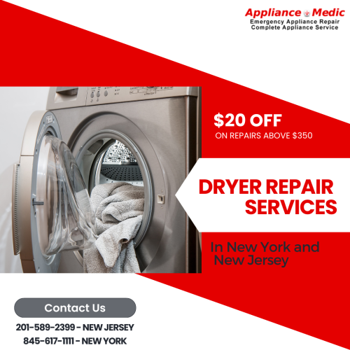 Dryer repair services specialize in diagnosing and resolving issues with clothes drying machines. Skilled technicians are equipped to handle problems like no heat, slow drying, and unusual noises. These services offer timely solutions to restore the dryer's efficiency, ensuring effective laundry routines. Safety is a top priority, with experts adeptly managing heating elements and electrical components. Improved energy efficiency and drying performance are key goals, leading to potential savings. By extending the lifespan of dryers, repair services help reduce the need for premature replacements.

https://appliance-medic.com/lg-appliance-repair/dryer-repair-service/