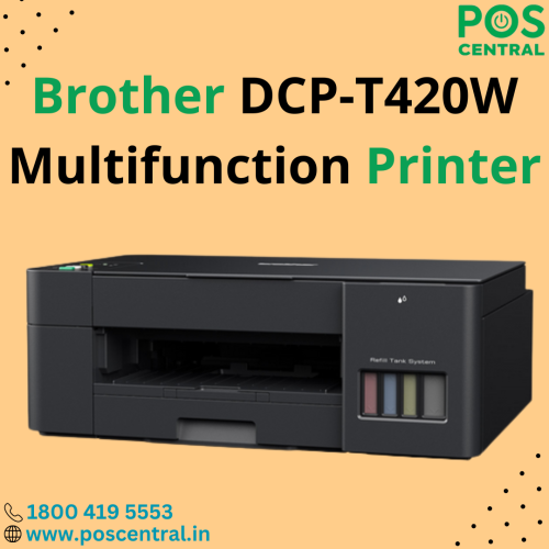 The Brother DCP-T420W multifunction Inkjet Printer is a reliable and feature-rich device with a versatile range of connectivity options, ample memory, a user-friendly LED display, impressive print resolution, and fast print speeds. The LED display on this printer provides a user-friendly interface for easy navigation and setup. When it comes to speed, this printer doesn't disappoint. It offers laser-comparable printing speeds of up to 16 images per minute (ipm) for monochrome documents and up to 9 ipm for color prints. It supports borderless printing, allowing you to create visually stunning prints without any unwanted margins. The POS Central India website offers amazing deals on Brother DCP-T420W Ink Tank Printer with free express delivery. Visit https://www.poscentral.in/brother-inkjet-dcp-t420w-ink-tank-printer.html