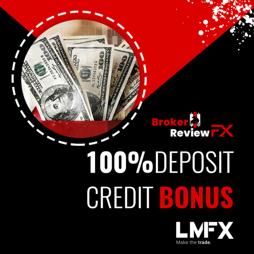 LMFX Presents 100% DEPOSIT CREDIT BONUS – Increase account leverage with the 100% Credit Bonus and makes it withdrawable as per the terms of the bonus. Start your live trading by deposit match bonus that will boost your trading volume.
