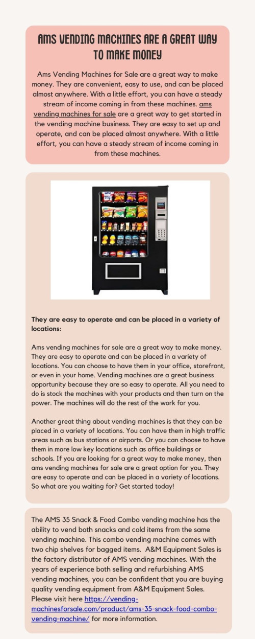 Ams Vending Machines For Sale