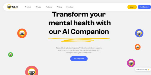 Find support for your mental health with our mental health chat bot. Connect with a non-judgmental mental health chatbot today and take control of your well-being.

https://www.tully.ai/