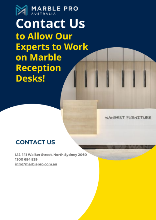 For transforming the office interior, the use of marble stone can be great. It is also good to install marble for reception desks and bring more attractiveness to this place. So, discuss your project with the Marble Pro team by dialling 02 8099 6021 or visit https://marblepro.com.au/ to find details.