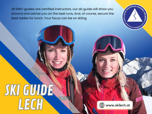 Skiing is a thrilling and exhilarating winter sport, but it can also be a bit intimidating, especially if you're new to the slopes. That's where a skilled ski guide lech comes in. A good ski guide not only helps you navigate the mountains safely but also boosts your confidence as you slide down the slopes.

Official Website : https://www.skilech.at/

Skischule Tannberg Lech - Exclusive Mountain Guiding Arlberg
Address: Omesberg 587 EG, 6764 Lech, Austria
Phone: +436763351217

Find Us On Google Map : https://goo.gl/maps/ikcUqRez73t2PqM78

Google Business Site: https://skischuletannberglechexclusivemountainguiding.business.site

Our Profile: https://gifyu.com/skilech

More Images :
https://gifyu.com/image/SguqN
https://gifyu.com/image/SguqT
https://gifyu.com/image/Sguqw
https://gifyu.com/image/Sguq3