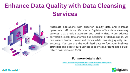 By choosing Outsource Bigdata for your data cleansing needs, you gain a trusted partner dedicated to optimizing your data quality and accelerating your business growth. Furthermore, our automation-driven approach enables us to efficiently handle large volumes of data without compromising on quality. Through rigorous statistical analysis and meticulous attention to detail, we guarantee our data cleansing services meet the highest industry standards. This provides you with accurate and trustworthy data and achieving greater efficiency in your research and decision-making endeavors. For more details visit: https://outsourcebigdata.com/data-automation/data-management-services/data-cleansing-services/