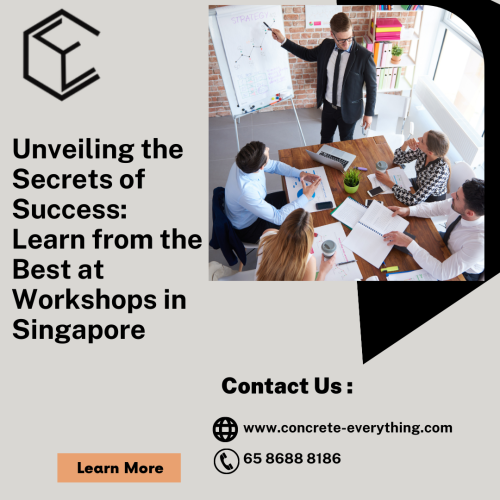 Workshops are intensive learning sessions designed to provide participants with practical knowledge and hands-on experience in a specific field or subject.
Website:https://concrete-everything.com/collections/studio-workshop
Phone: 65 8688 8186
Address: 37 Jalan Pemimpin #03-08, MAPEX, S577177
E-mail:hello@concrete-everything.com

#Workshops in Singapore#Singapore workshops#Workshop benefits#Professional development#Skill development#Personal growth#Networking opportunities#Expert guidance#Learning experiences#Singapore learning ecosystem#Digital marketing workshops#Entrepreneurship workshops #Leadership and management workshops, #Technology and innovation workshops #Creative arts workshops#Singapore start-up ecosystem#Continuous learning#Practical learning#Expert-led workshops#Networking events