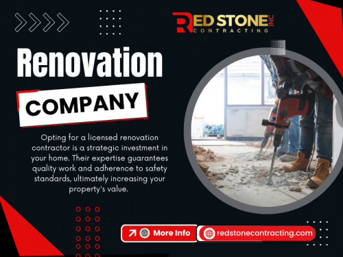 Renovating your home is an exciting yet complex process that requires careful planning and execution. Whether you're upgrading a kitchen, remodeling a bathroom, or adding an entirely new space, working with the right Renovation Company Toronto is essential to achieving the desired outcome. 

Official Website: https://redstonecontracting.com

Contact: Home Renovation Contractors By Red Stone Contracting
Address: 1040 Speers Rd, Oakville, ON L6L 2X4, Canada
Phone: +1 905-901-1006

Find Us On Google Map: https://maps.app.goo.gl/kb5UoNkzTXieMSNX9

Our Profile: https://gifyu.com/homeaddition
More Images: https://tinyurl.com/2y8ls4ht
https://tinyurl.com/2aa6fb7h
https://tinyurl.com/23ln6om9
https://tinyurl.com/2c9bqlm7