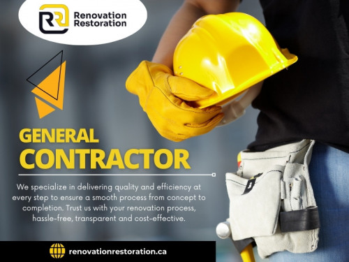 Hiring a general contractor is essential in many construction or renovation projects, whether building a home from the ground up or remodelling your kitchen. A general contractor can be your project manager, handling the logistics, hiring subcontractors, and ensuring everything runs smoothly. 

Official Website: https://renovationrestoration.ca

Contact : Renovation Restoration Inc
Telephone: 416-904-3131
Address: 3080 Yonge St, Toronto, ON M4N 3N1

Find Us On Google Map: https://maps.app.goo.gl/FdepGhGHiVyqRbRQA

Our Profile: https://gifyu.com/lobbyrenovation
More Images: https://tinyurl.com/2b5jkko9
https://tinyurl.com/242lqxxn
https://tinyurl.com/26prbvmz
https://tinyurl.com/26c3lo9y