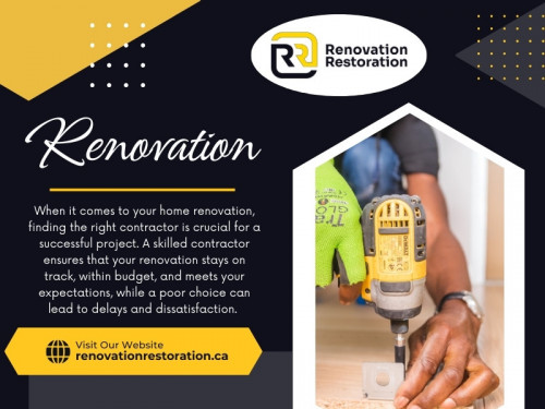 A skilled, reliable contractor will ensure that your renovation stays on time, within budget, and meets your expectations. On the other hand, a poor choice can lead to delays, cost overruns, and a more-than-satisfactory outcome. 

Official Website: https://renovationrestoration.ca

Contact : Renovation Restoration Inc
Telephone: 416-904-3131
Address: 3080 Yonge St, Toronto, ON M4N 3N1

Find Us On Google Map: https://maps.app.goo.gl/FdepGhGHiVyqRbRQA

Our Profile: https://gifyu.com/lobbyrenovation
More Images: https://tinyurl.com/2awclplj
https://tinyurl.com/2c7hpet4
https://tinyurl.com/25jygsat
https://tinyurl.com/2289t2yp